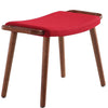 Manhattan Comfort Geta Ottoman - Red & Antique Walnut