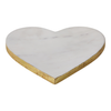 Marble Heart Tray with Gold Edges – White