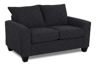 Made in Canada Customizable Sofa Lab Arc 63" Fabric Loveseat – Teddy Raven | Causeuse personnalisable Roll de Sofa Lab de 63 po fabriqué au Canada en tissu - Teddy Raven