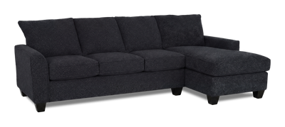 Made in Canada Customizable Sofa Lab Arc Right-Facing Fabric Sofa Chaise – Teddy Raven | Sofa avec fauteuil long de droite personnalisable Arc de Sofa Lab fabriqué au Canada en tissu - Teddy Raven