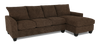 Made in Canada Customizable Sofa Lab Arc Fabric Right-Facing Sofabed Sectional - Teddy Walnut