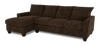 Made in Canada Customizable Sofa Lab Arc Fabric Left-Facing Sofabed Sectional - Plush Chocolate