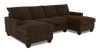 Made in Canada Customizable Sofa Lab Arc Fabric Double Chaise Sectional - Plush Chocolate