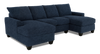 Made in Canada Customizable Sofa Lab Arc Fabric Double Chaise Sectional - Chenille Pacific