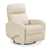 Asher 31.5\" Genuine Leather Swivel Glider Reclining Chair – Beige