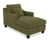 Made in Canada Sofa Lab Customizable 36\" Fabric Accent Chaise with Wood Legs – Chenille Moss