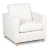 Made in Canada Sofa Lab Customizable Club 36\" Fabric Accent Chair with Wood Legs – Teddy Snow