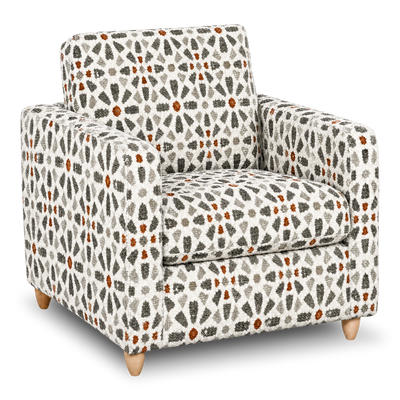 Made in Canada Sofa Lab Customizable Club 36" Fabric Accent Chair with Wood Legs – Copper Accent Fabric | Fauteuil d’appoint personnalisable Club de Sofa Lab de 36 po fabriqué au Canada en tissu avec pattes en bois - tissu décoratif Copper
