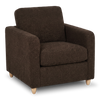 Made in Canada Sofa Lab Customizable Club 36\" Fabric Accent Chair with Wood Legs – Teddy Walnut