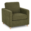 Made in Canada Sofa Lab Customizable Club 36\" Fabric Accent Chair with Wood Legs – Chenille Moss