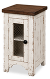 Croft 14” Country-Style Chairside Table with Storage - Mocha