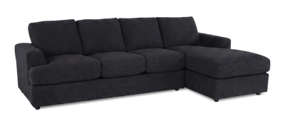 Made in Canada Customizable Sofa Lab Curve Right-Facing Fabric Sofa Chaise – Teddy Raven | Sofa avec fauteuil long de droite personnalisable Curve de Sofa Lab fabriqué au Canada en tissu - Teddy Raven