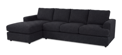 Made in Canada Customizable Sofa Lab Curve Left-Facing Fabric Sofa Chaise – Teddy Raven | Sofa avec fauteuil long de gauche personnalisable Curve de Sofa Lab fabriqué au Canada en tissu - Teddy Raven
