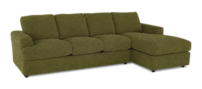 Made in Canada Customizable Sofa Lab Curve Right-Facing Fabric Sofa Chaise – Chenille Moss | Sofa avec fauteuil long de droite personnalisable Curve de Sofa Lab fabriqué au Canada en tissu - Chenille Moss