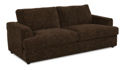 Made in Canada Customizable Sofa Lab Curve 88" Fabric Sofa Bed - Plush Chocolate | Sofa-lits personnalisable Curve de Sofa Lab de 88 po fabriqué au Canada en tissu - Plush Chocolate
