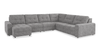 Scott Living Elevate Modular 6-Piece Left-Facing Chenille Fabric Power Reclining and Sliding Sectional - Grey