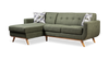Kort & Co. Freeman 2-Piece Left-Facing Sectional with Wood Legs – Avocado Green
