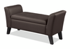 Kohen 46.75\" Contemporary Leather-Look Fabric Bench with Storage – Brown
