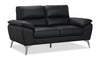 Mystic 65.7” Contemporary Genuine Leather Loveseat – Black