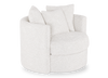 Made in Canada Sofa Lab Customizable Nest 42\" Fabric Swivel Accent Chair – Teddy Snow