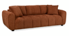 Made in Canada Pebble 96\" Fabric Sofa with Matching Accent Pillows - Orange