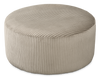 Made in Canada Customizable Sofa Lab Round 38\" Fabric Ottoman – Fog Accent Fabric