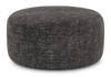 Made in Canada Customizable Sofa Lab Round 38\" Fabric Ottoman – Plush Charcoal