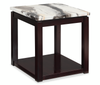 Sicily 22\" Traditional End Table with Shelf - Dark Espresso with Marble Look Top