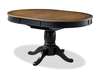 Stella Dining Table with 42-57\"W Butterfly Leaf Extension, Round - Black/Brown