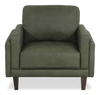 Venice 39\" Traditional Genuine Leather Accent Chair – Green