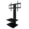Tygerclaw TV Stand with Dual Shelves for TVs from 32-65\" - Black