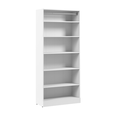 Bestar Florence 35" Modular Reach-In/Walk-In Closet System with Shelves - White|Système de garde-robe et pièce-penderie modulaire Florence de Bestar de 35 po avec tablettes - blanc