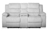 Bryson 72\" Faux Fur Fabric Reclining Loveseat with Storage Console - Mist Grey
