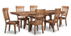 Cedar 7pc Dining Set with Table & 6 Chairs, Pine Wood, Trestle-Base, 72.07\"W - Brown