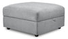 Scott Living Evolve Modular 39.5\" Linen-Look Fabric Storage Ottoman with Feather Down Cushion - Grey