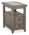 Hanson 15” Traditional Pine Chairside Table with Storage - Dovetail Grey