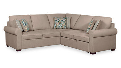 Scott Living Haven 3-Piece Chenille Fabric Sleeper Sectional - Taupe | Sofa-lit sectionnel Haven de Scott Living 3 pièces en tissu de chenille - taupe