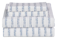 Kort & Co. Stripe 4-Piece King Sheet Set - Blue and White