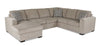 Made in Canada Legend 3-Piece Left-Facing Chenille Fabric Sleeper Sectional with Storage Chaise - Platinum Beige
