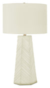 29\" White Ceramic Table Lamp