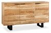 Oskar Dining Server with Storage, 60\"W, Acacia Wood & Metal - Natural & Black