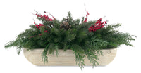 Kort & Co. Pine Berry Wood Trough