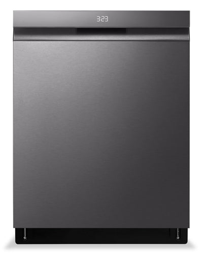 LG 24" 46 dBA Built-In Top-Control Smart Dishwasher with QuadWash®Pro - Smudge Proof Black Stainles… | Lave-vaisselle intelligent encastré LG à 46 dBA de 24 po avec commandes sur le dessus et QuadWashMC …