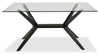 Ace Dining Table with Glass Top, 63\"W - Brown