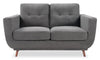 Cosmo 57\" Fabric Loveseat with Tufted Back Cushions - Charcoal