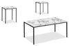 Easton 42\" Modern 3-Pack Coffee + 2 End Tables - Marble Look with Black Metal Legs