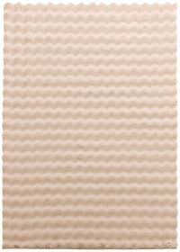 Faux Fur Bubble Taupe Area Rug with Memory Foam Backing - 5' x 7'