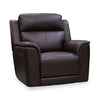 Vibe 40\" Genuine Leather Massage Power Reclining Chair with Immersive Audio and Power Headrests - Brown