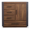 Scott Living Dante Bedroom 4-Drawer Chest with Storage Cabinet, 46\"W x 45\"H - Brown