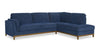 Zara 2-Piece Right-Facing Fabric Sectional with Chaise and Wood Legs - Navy